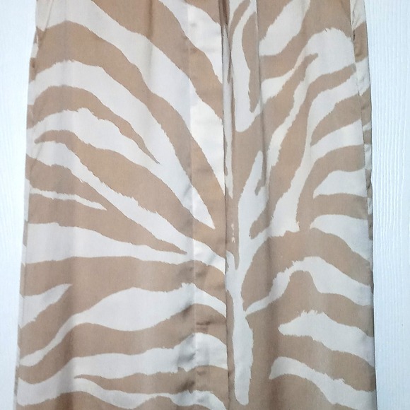 H & M Dress Maxi Sleeveless Zebra Stripe -Covered Buttons Kaftan Satin Feel sz S - Picture 4 of 11